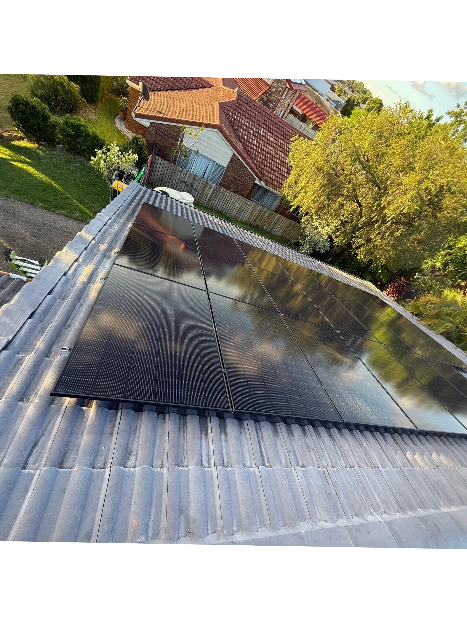 Aerial view solar installation